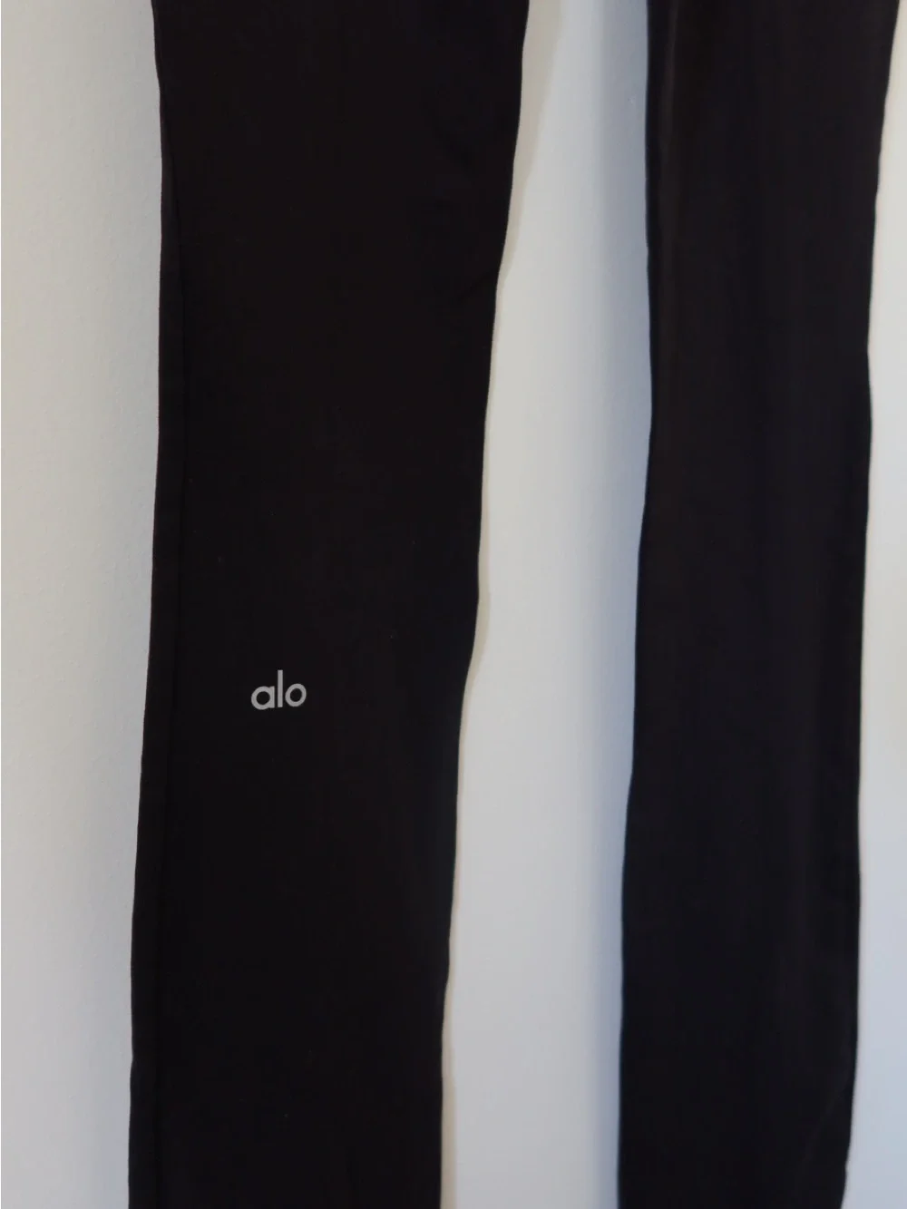 ALO Yoga Black High-Rise Wide Leg Split-Hem Pants
